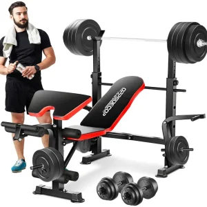 6-in-1 660-lb Weight Training Adjustable Bench Set